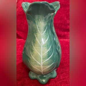 Green Leaf Ceramic Vase